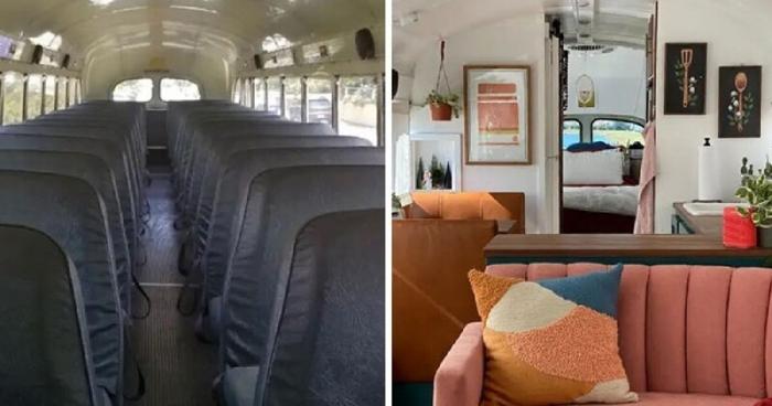 Две женщины купили старый школьный автобус (15 фото)