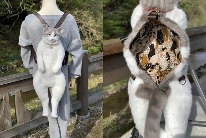 Японка сшила рюкзак-кота. Это просто чудо что такое! (13 фото)