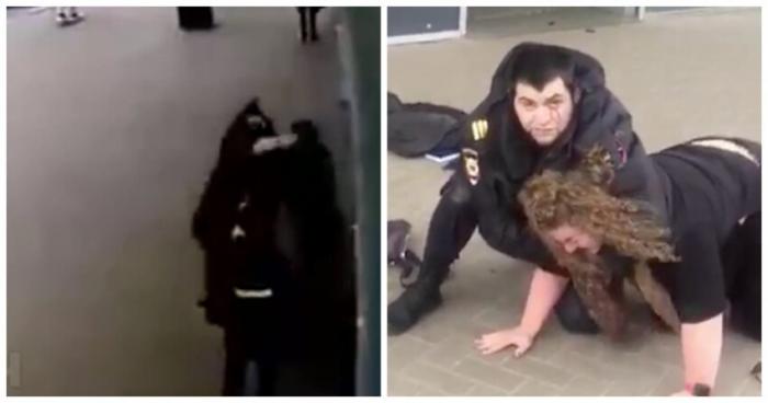 В Архангельске женщина разбила полицейскому лицо (3 фото)