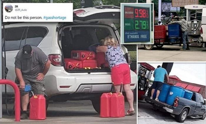 Американцы в панике скупают бензин (20 фото)