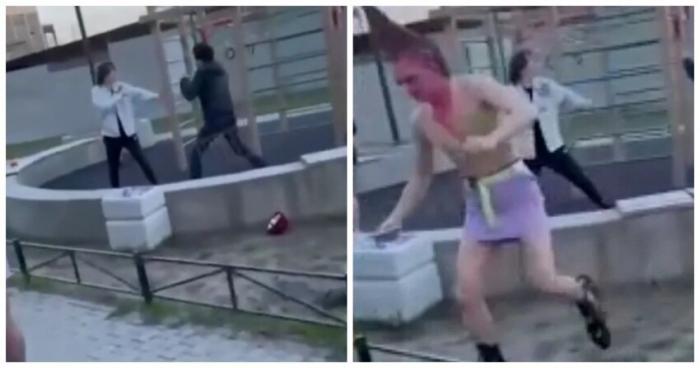 В Петербурге двое мужчин отлупили переодетых в женщин (3 фото)