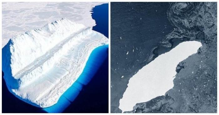 От Антарктиды откололся самый гигантский айсберг в мире (3 фото)