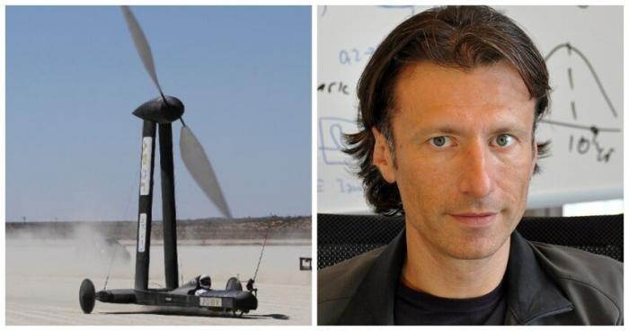 Машина, что быстрее ветра: профессор физики Кусенко проспорил блогеру 10 000 долларов (3 фото)  