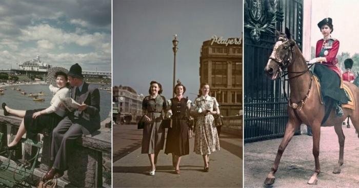 40 потрясающих цветных фотографий, запечатлевших жизнь британцев в 1950-х (41 фото)