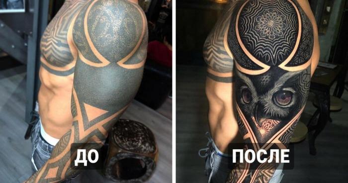 15 примеров того, как мастера дали старым татуировкам новую жизнь (15 фото)  