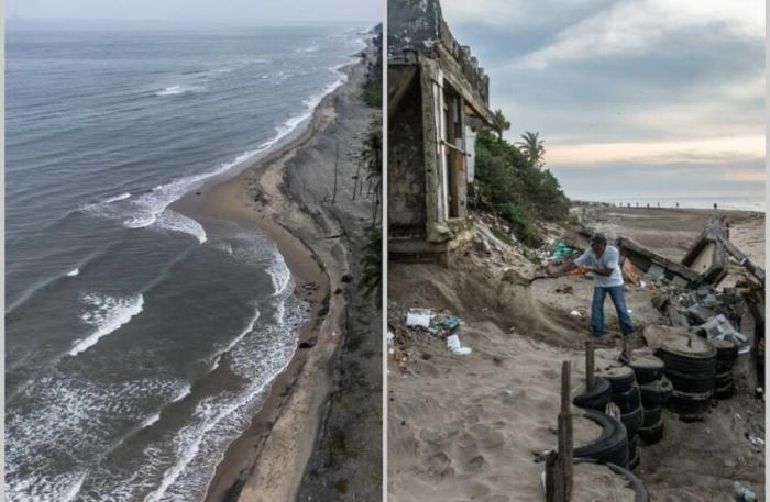  13 печальных фото жизни на берегах, поглощаемых морем из-за глобального потепления (14 фото) 