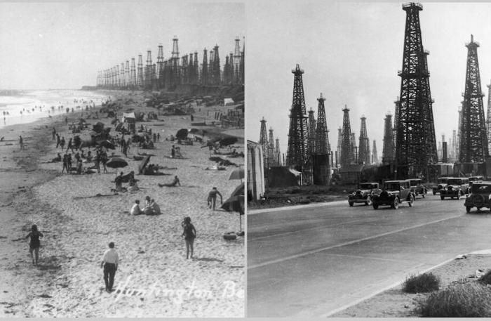  14 фото солнечной Калифорнии, пляжи которой когда-то украшали нефтяные вышки (15 фото)  