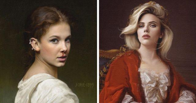 Портреты знаменитостей в стиле картин живописцев прошлого века (11 фото)