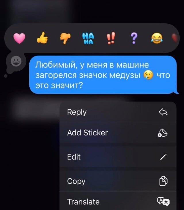 У девушки в авто загорелся значок медузы (3 фото)